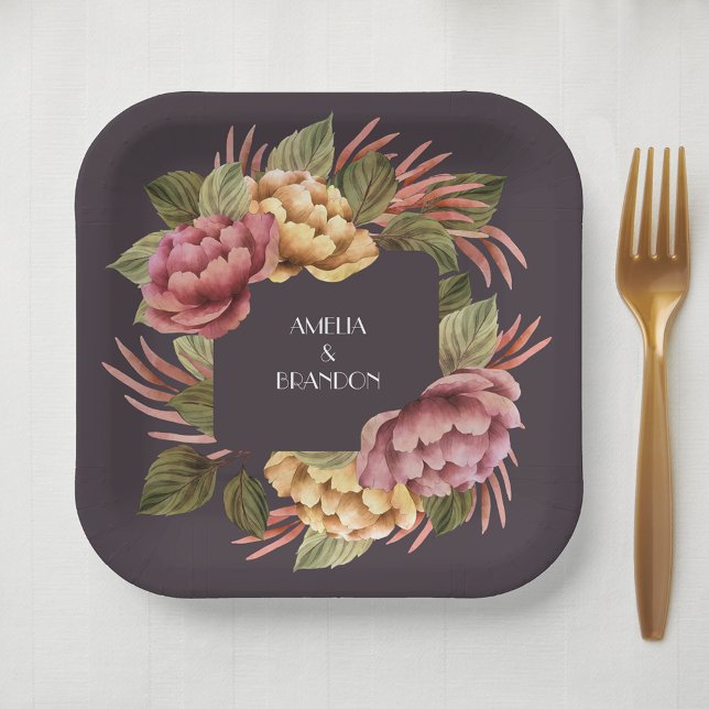 Elegant Watercolor Floral  Paper Plate (Creator Uploaded)