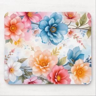 Elegant Watercolor Floral Patten design Mouse Pad