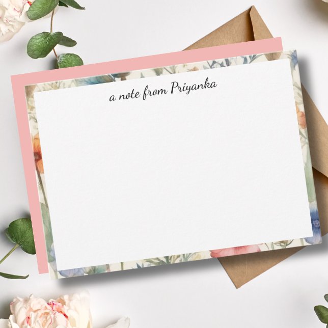 Elegant Watercolor Floral Personalised  Card (Creator Uploaded)