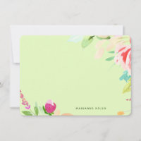 Elegant Watercolor Floral Personalised Lime Green