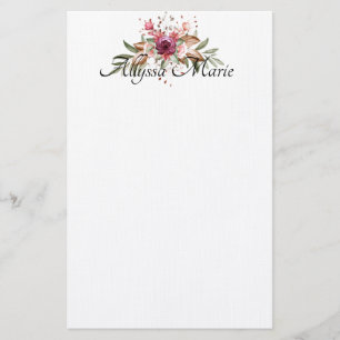 Elegant Watercolor Floral Personalised Stationery