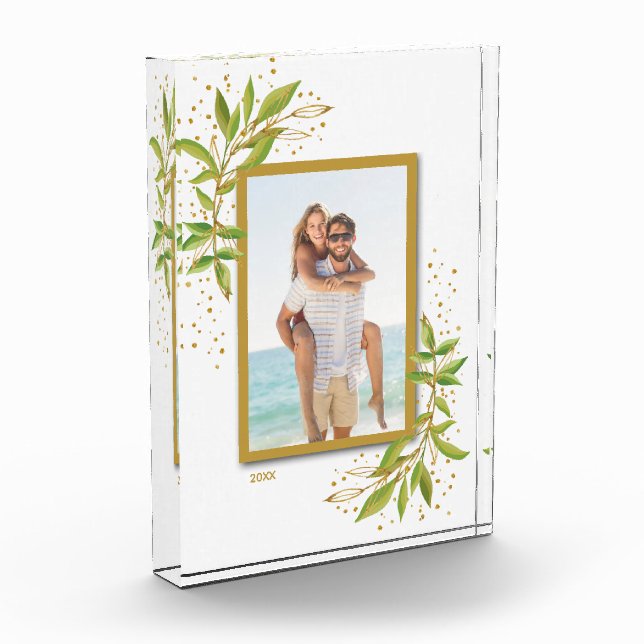 Elegant Watercolor Floral Photo Block (Left)