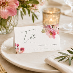 elegant watercolor floral place card