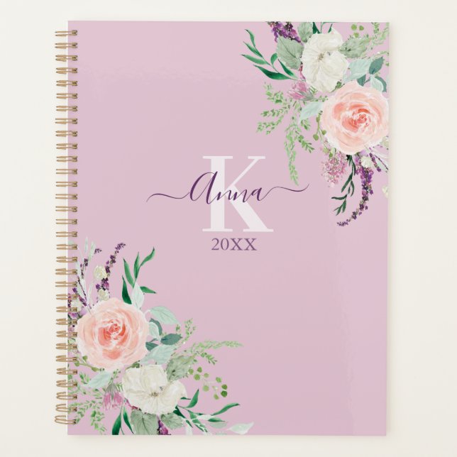 Elegant Watercolor Floral Planner (Front)