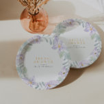 Elegant Watercolor Floral Purple Bridal Shower Paper Plate<br><div class="desc">This collection highlights the beauty of delicate purple orchids and graceful watercolor greenery leaves, beautifully accompanied by an elegant calligraphy font. To personalise the details, simply click on "Personalise." You have the freedom to customise every element, effortlessly adjusting the position of text and images, as well as modifying the size,...</div>