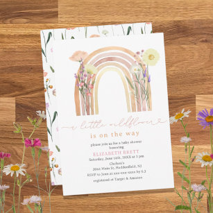 Elegant Watercolor Floral Rainbow Baby Shower Invi Invitation