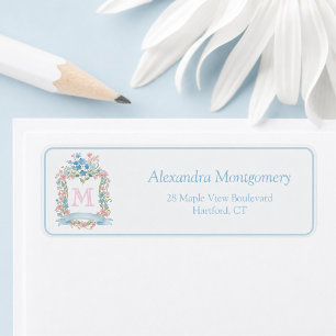 Elegant Watercolor Floral Return Address Label