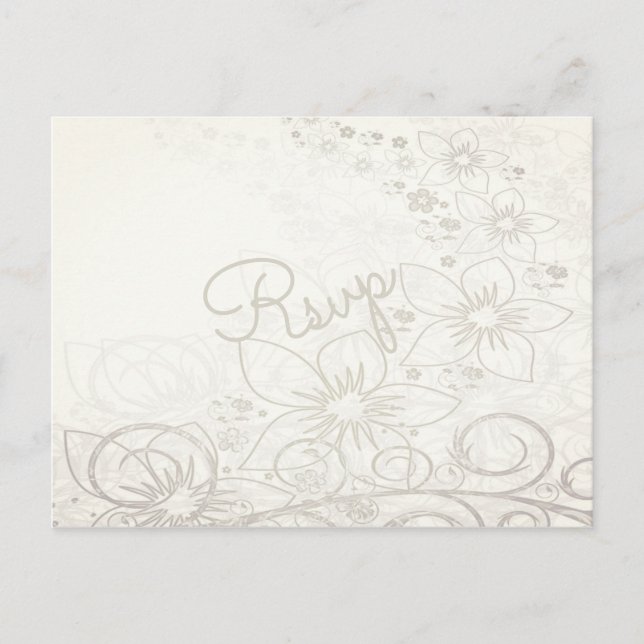 Elegant Watercolor Floral RSVP Wedding Invitation Postcard (Front)