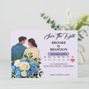 Elegant Watercolor Floral Save the Date Card