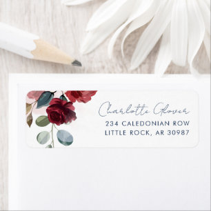 Elegant Watercolor Floral Script Return Address