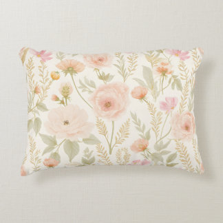 Elegant Watercolor Floral Seamless Pattern Decorative Cushion