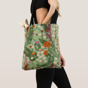 Elegant Watercolor Floral Spring Wildflower Patter Tote Bag