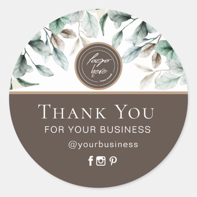 Elegant watercolor floral sticker (Front)