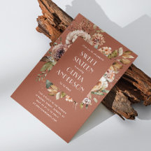 Elegant watercolor floral terracotta Sweet 16