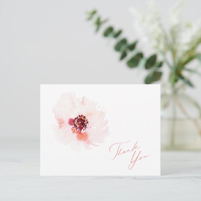 Elegant Watercolor Floral Thank You Postcard (Standing Front)