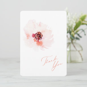Elegant Watercolor Floral Thank You Wedding Card