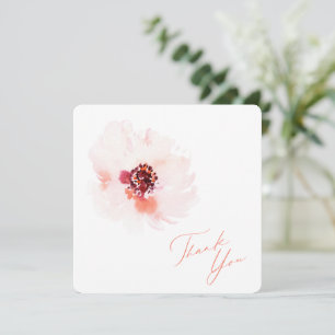 Elegant Watercolor Floral Thank You Wedding Card