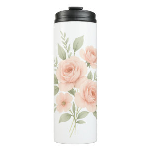 Elegant Watercolor Floral Thermal Tumbler