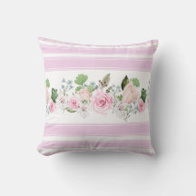 Elegant Watercolor Floral Throw Cushion