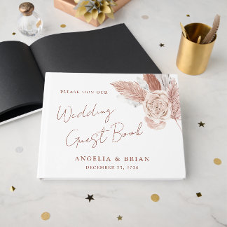 Elegant Watercolor Floral Wedding Guest Book