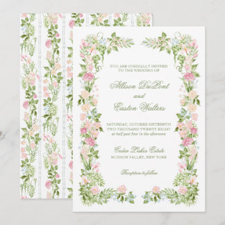 Elegant Watercolor Floral Wedding Invitation