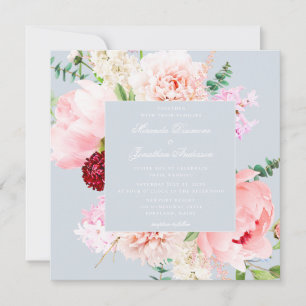 Elegant Watercolor Floral Wedding Invitation