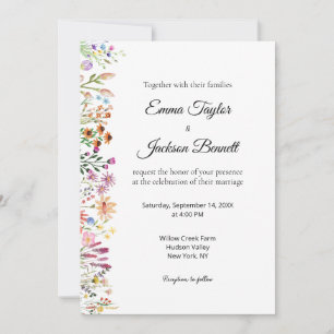 Elegant Watercolor Floral Wedding Invitation