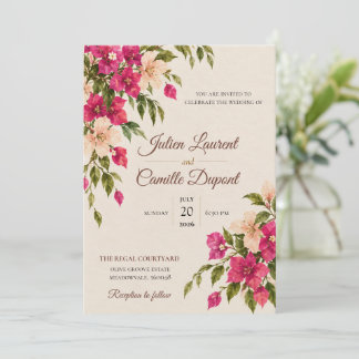Elegant Watercolor Floral Wedding Invitation