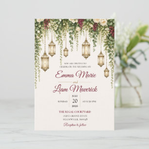 Elegant Watercolor Floral Wedding Invitation
