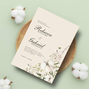 Elegant Watercolor Floral Wedding Invitation