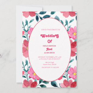 elegant watercolor FLORAL WEDDING Invitation