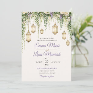 Elegant Watercolor Floral Wedding Invitation