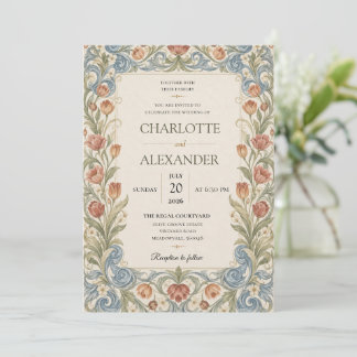 Elegant Watercolor Floral Wedding Invitation
