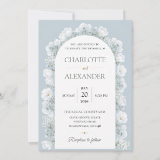 Elegant Watercolor Floral Wedding Invitation