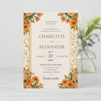 Elegant Watercolor Floral Wedding Invitation