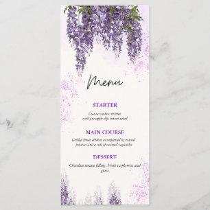 Elegant Watercolor Floral Wedding Menu Card