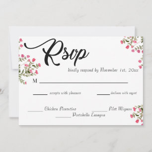 Elegant Watercolor Floral Wedding RSVP Card
