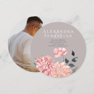 Elegant Watercolor Floral Wedding Save The Date
