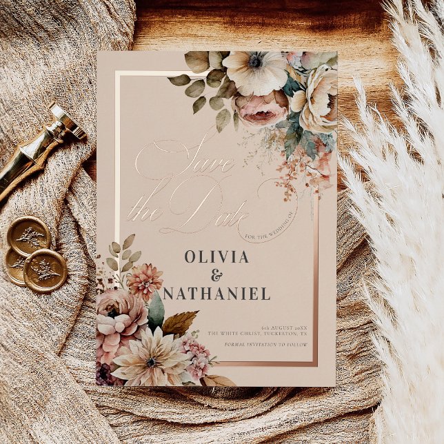 Elegant Watercolor Floral Wedding Save the Date (Creator Uploaded)