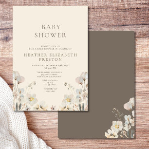 Elegant Watercolor Floral Wildflower Baby Shower Invitation