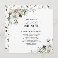 Elegant Watercolor Floral Winter Bridal Brunch