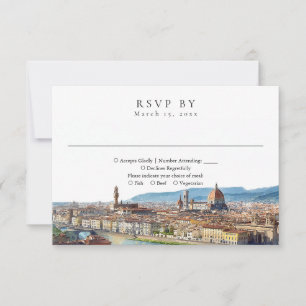 Elegant Watercolor Florence Italy Wedding RSVP Card