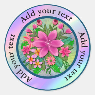 Elegant Watercolor Flower Botanical Spring Bouquet Classic Round Sticker