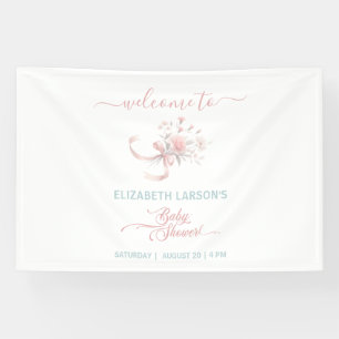 Elegant Watercolor Flower Bouquet Baby Shower Banner