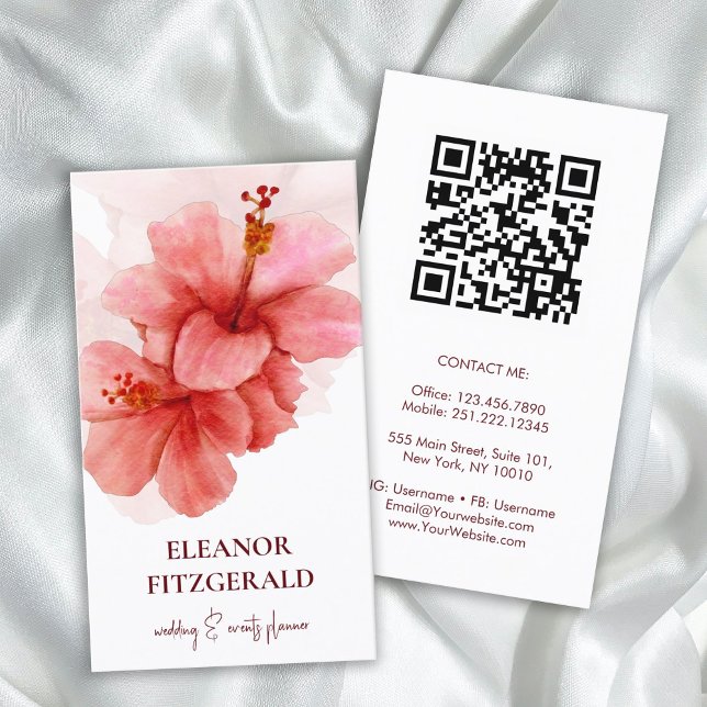 Elegant Watercolor Flower Feminine Business Card (Creator Uploaded)