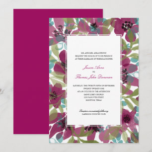 Elegant Watercolor Flower Garden Wedding Invitation