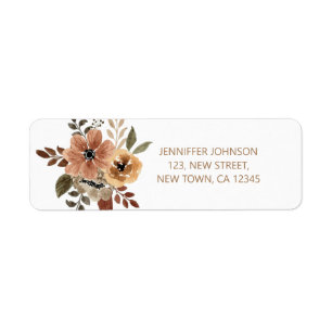Elegant Watercolor Flower Return Address Label
