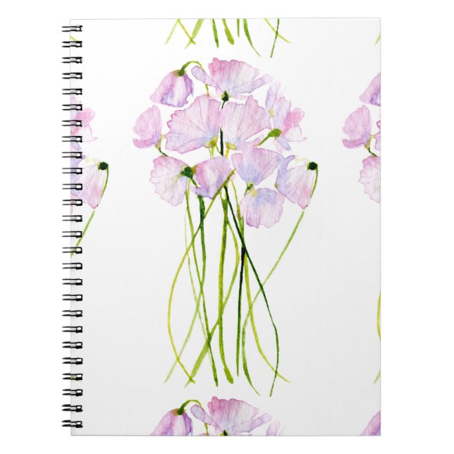 Elegant watercolor flowers bouquet notebook (Front)