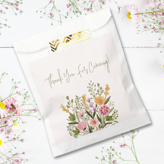 Elegant Watercolor Flowers Bridal Shower Thank You Favour Bags (Elegant Watercolor Flowers Bridal Shower Thank You Favor Bag)