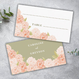 elegant watercolor flowers place card